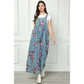 Painted Floral Sleeveless Jumpsuit
