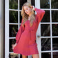 SQUARE NECK CABLE SWEATER DRESS
