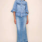 RUFFLE SLEEVE CROP JACKET