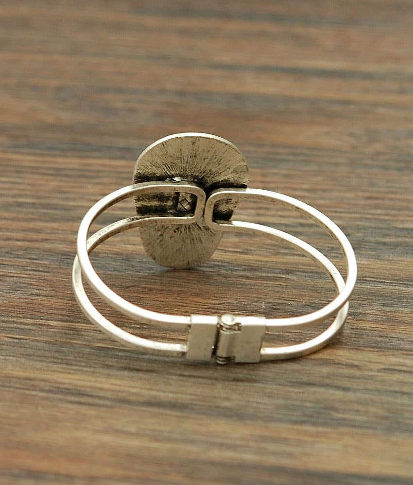 710715, Brass Cuff, Turquoise Bracelet