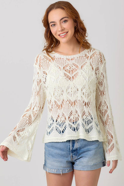 Crochet Knit Sweater Top