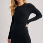 RIBBED KNIT LONG SLEEVE SWEATER DRESS