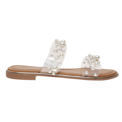 Sense Pierre Dumas Clear Sandal with Pearls