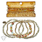 Square and round faceted bead bracelet stack