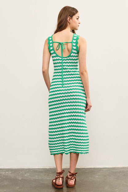 SCALLOP EDGE SLEEVELESS SWEATER DRESS - Southern Sassy Boutique