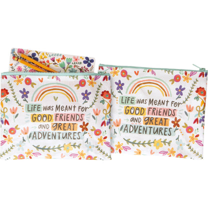 Good Friends And Great Adventures Zipper Pouch