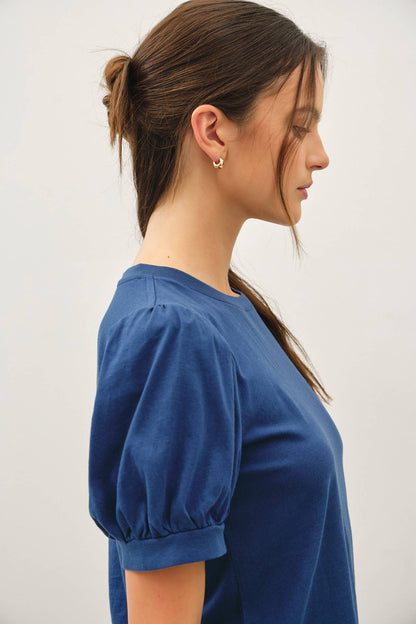 COTTON JERSEY PUFF SLEEVE T-SHIRTS