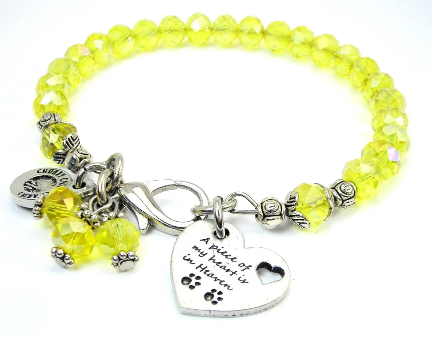 A Piece of My Heart is in Heaven Crystal Bracelet pet loss - Southern Sassy Boutique