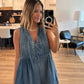 Sleeveless Top & Shorts Denim Jumpsuit