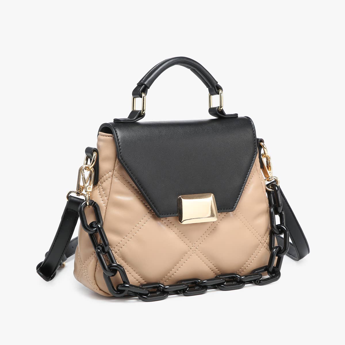 Ollie Quilted Crossbody w/ Chain Strap