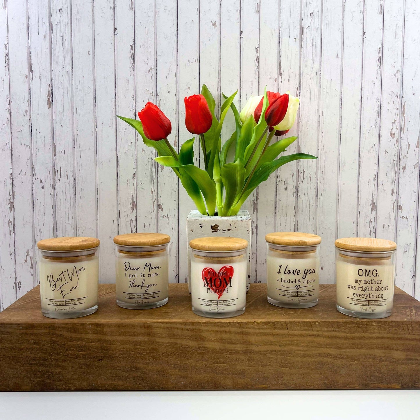 I Love You a bushel and a peck Clear Candle  Soy Wax Candles