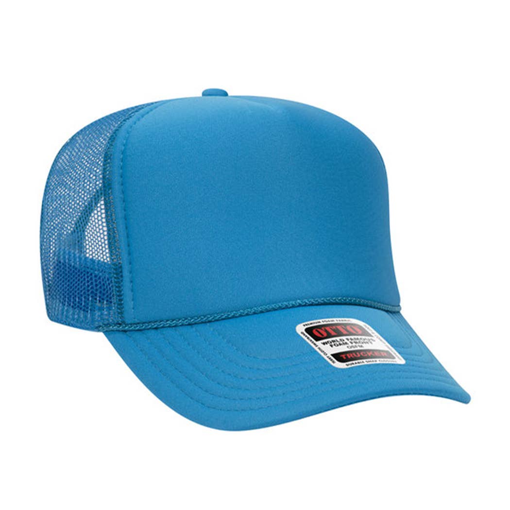 Solid Color OTTO 5-Panel Foam Mesh Back Trucker Hat