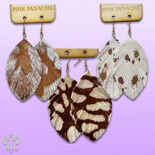Fringe edge feather earring