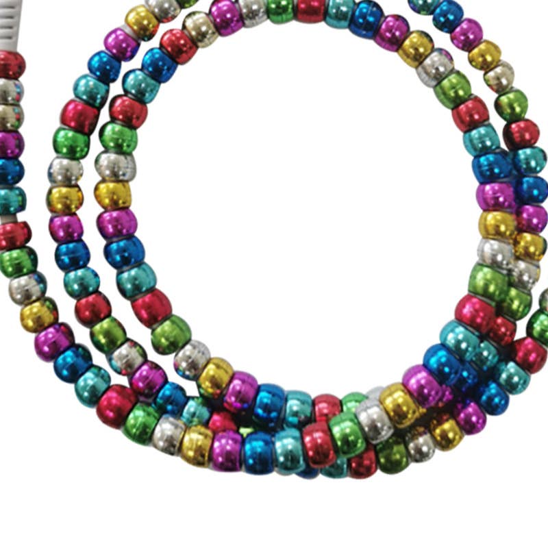Metallic gloss Beaded Charging Cable 2 in 1 Phone Charger