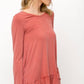 Ruffle Hem Long Sleeve Top
