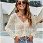 Hollow Knit Drawstring Pullover