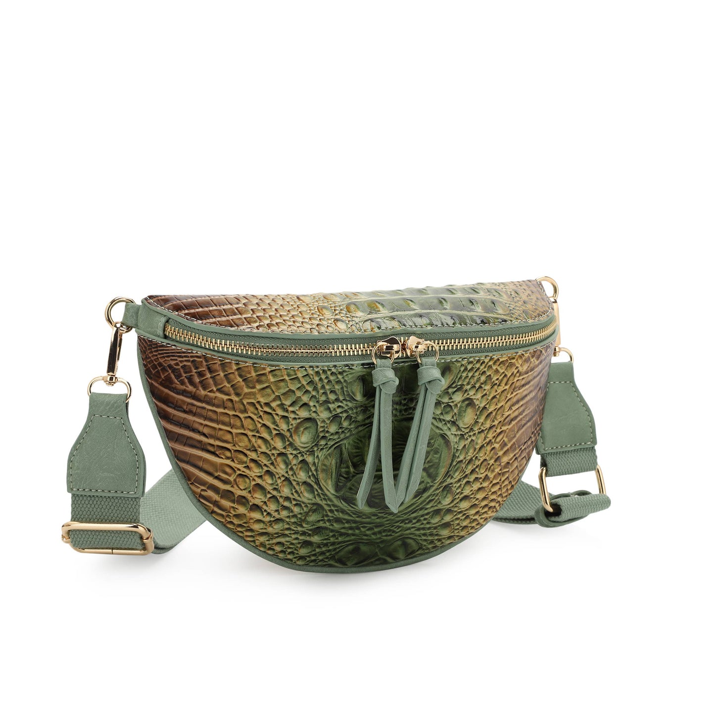 Aurora Croc Embossed Fanny Pack, Sling Bag, Shoulder Bag