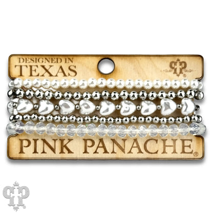 Puffed heart acrylic pearl bracelet - Southern Sassy Boutique