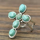 750167, Cross Turquoise Adjustable Ring