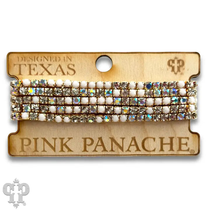 Prong set rhinestone bead bracelet