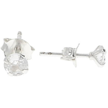 Love You-2.75" Dish 5mm Sterling Silver CZ Stud Earring Set