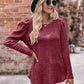 Soft Ribbed Knit Puff Sleeve Top