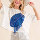 Embellished Sequin Game Day Graphic Crop T Shirt