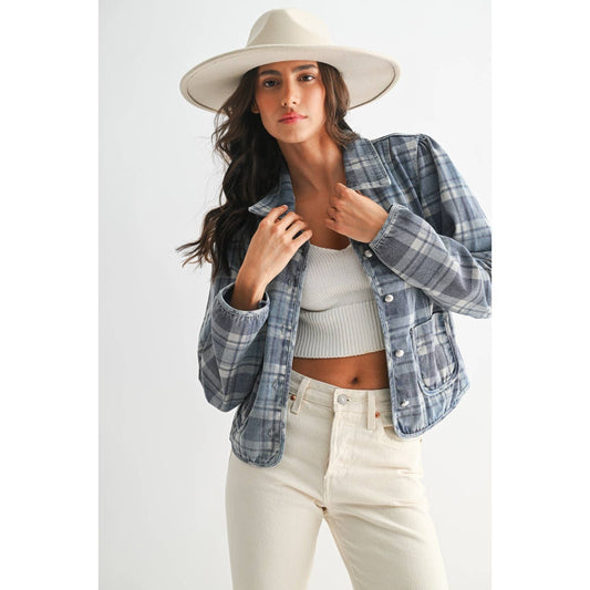 PLAID DENIM JACKET