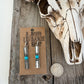 Metal Bar With Colored Stone Earrings