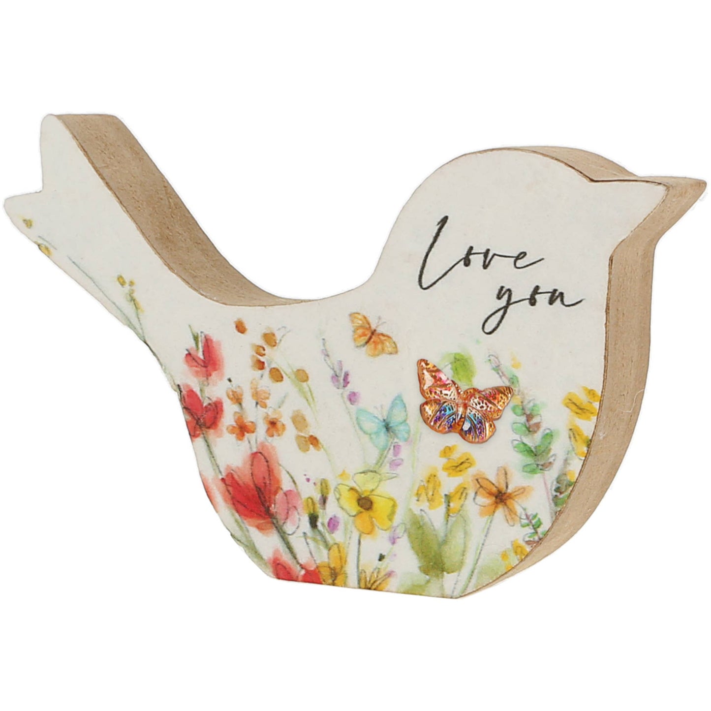 Love You - 3" MDF Bird Plaque