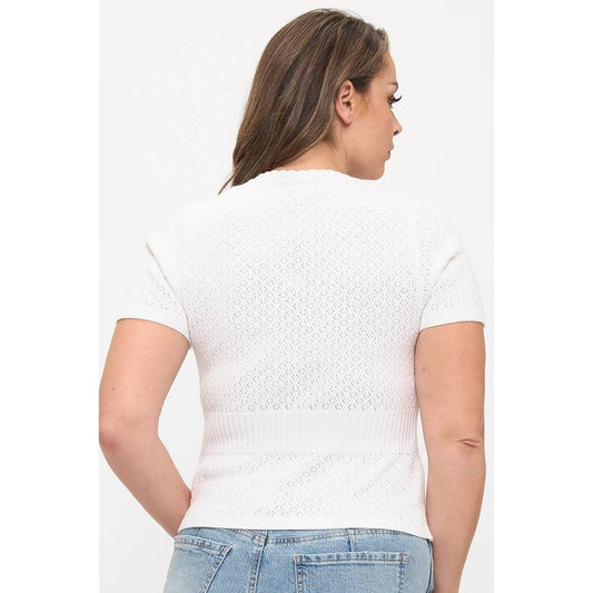 Scoop Neck Short Sleeve Sweater