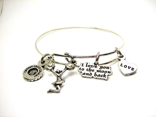 Jumping cheerleader Bangle Bracelet cheerleading - Southern Sassy Boutique