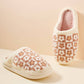 Flower Checker Fuzzy Fleece Soft Slipper