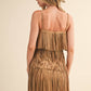 TIERED SUEDE FRINGED SLEEVELESS MINI DRESS