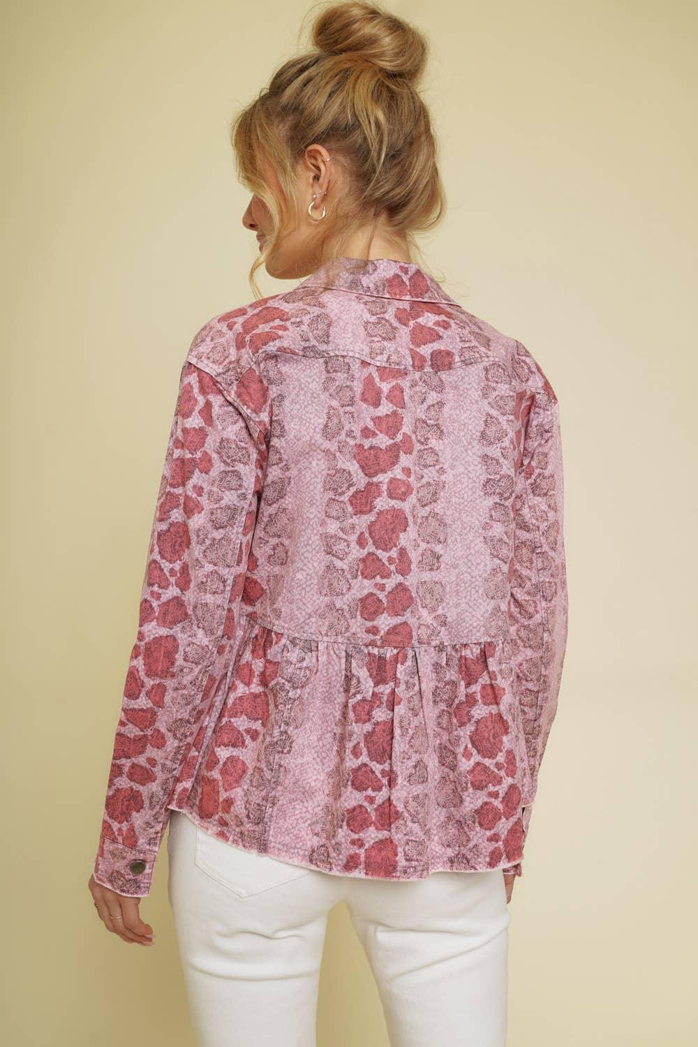 Animal Print Peplum Jacket - Southern Sassy Boutique