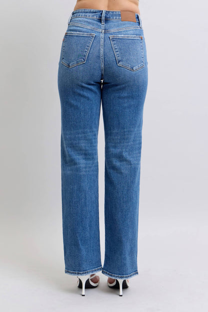 High Waisted V-Front WB Vintage Wash Straight Fit