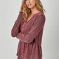Washed Thermal Peplum Top