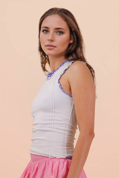 Lettuce Hem Casual Fitted Knit Top