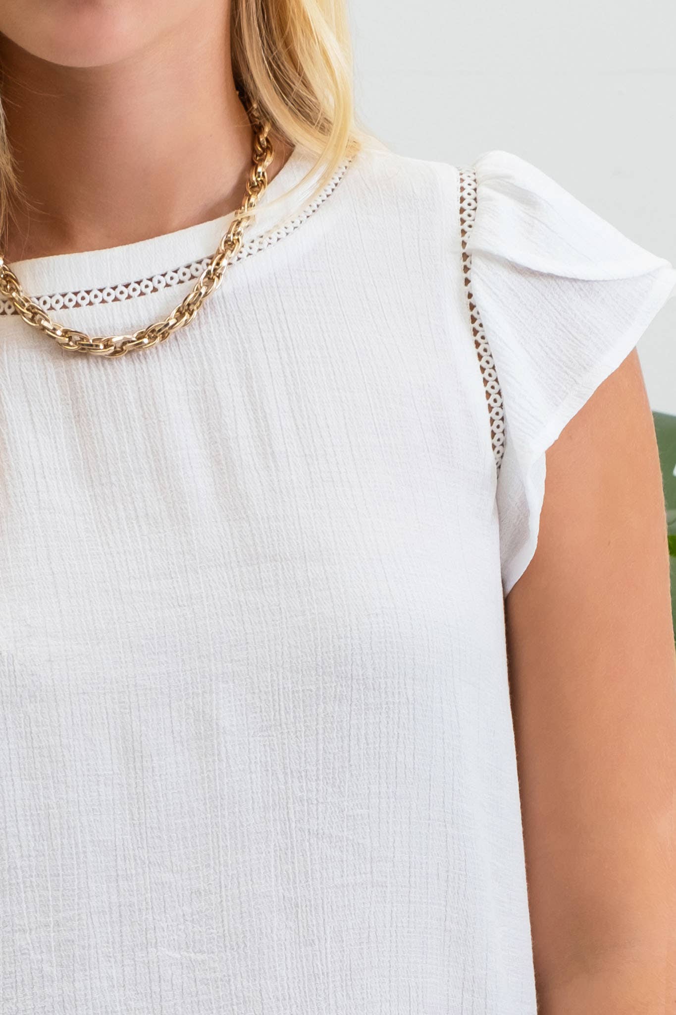 TULIP SLEEVE BACK BUTTON BLOUSE - Southern Sassy Boutique