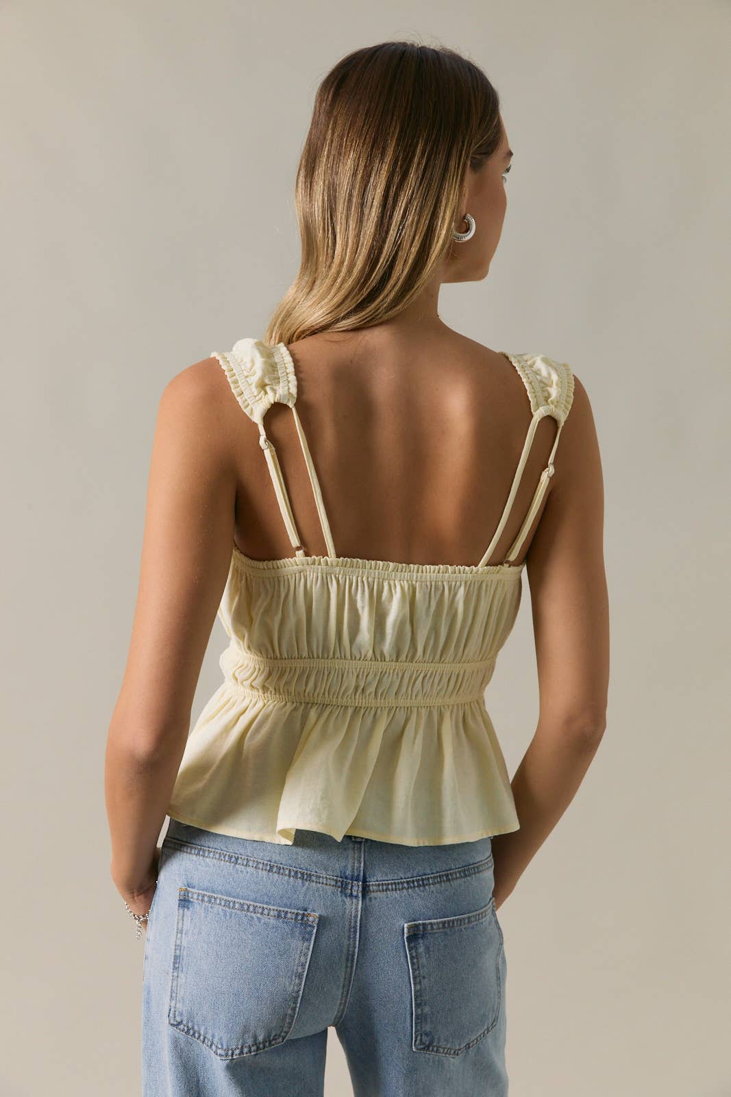 Peplum Button Down Top