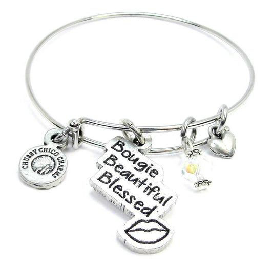 Bougie Beautiful Blessed Expandable Bangle Bracelet Inspire - Southern Sassy Boutique