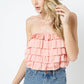 STRAPLESS RUFFLE TUBE TOP