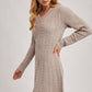 CABEL KNIT V-NECK SWEATER MINI DRESS
