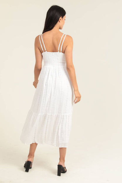 Eyelet Embroidered Midi Dress