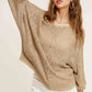 Lightweight Dolman Sleeve Boat Neck Sweater Top