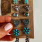 6 Pair Western Navajo Style Rhinestone Stud Stud Earring Set
