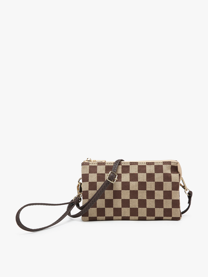Checkered Crossbody with Wristlet