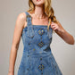 Studded Western Buckle Stretch Denim Dress
