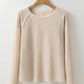 Waffle Knit Long Sleeve Top