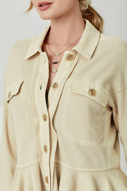 Washed Waffle Knit Jacket - Southern Sassy Boutique